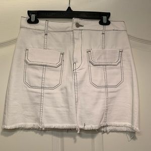 White denim skirt